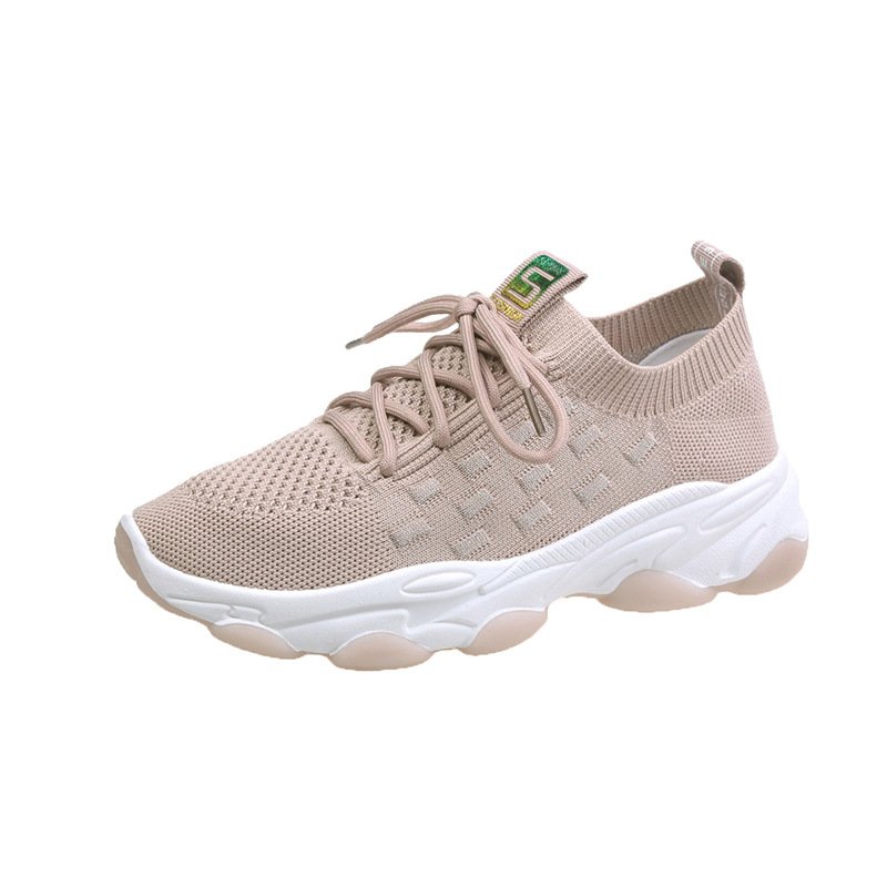 Breathable flying woven women's shoes 2021 spring and summer new sports shoes women's running shoes female students board shoes