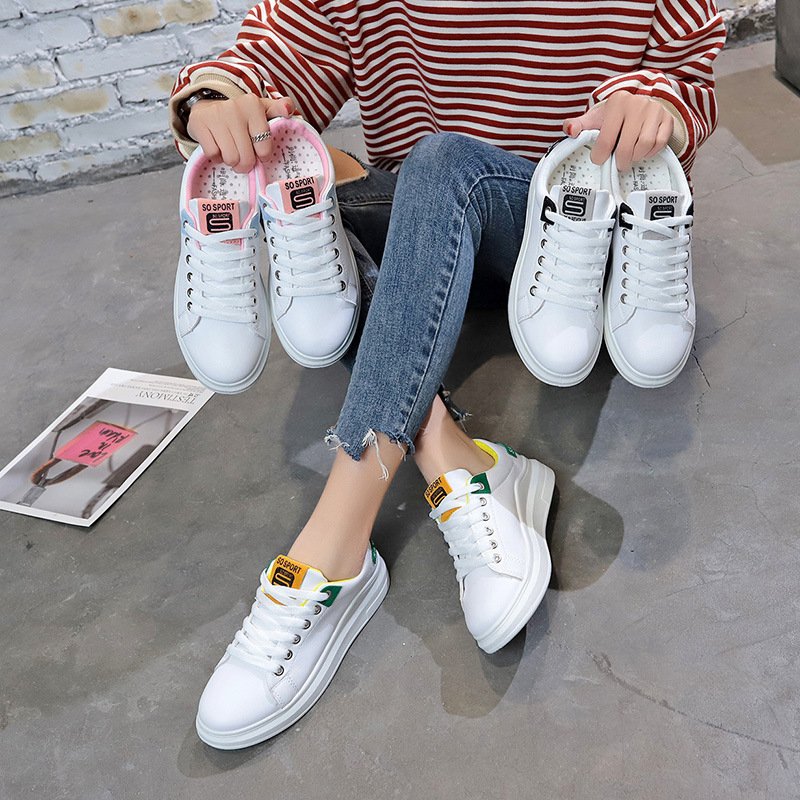 Little white shoes women's thick-soled basic Hong Kong style board shoes 2021 new spring student thick-soled shoes women