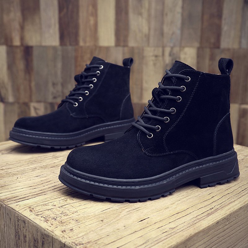 Men's shoes autumn and winter new Martin boots men's high-top leather boots British mid-cut tooling boots men's tide short boots