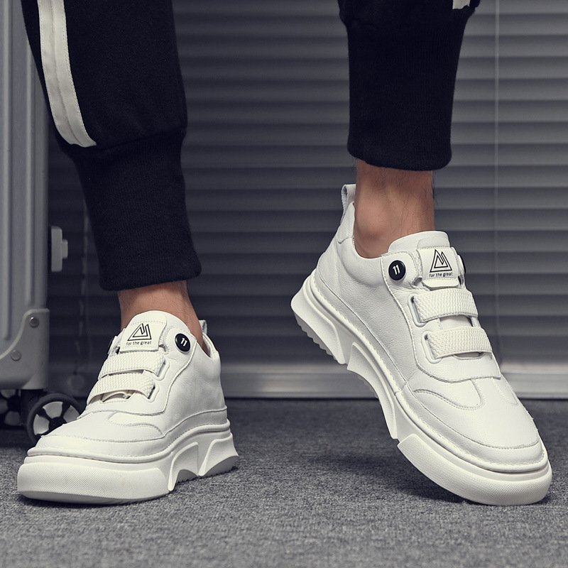 Men's shoes autumn 2021 new leather shoes casual sports tooling Martin shoes leather fashion white shoes men