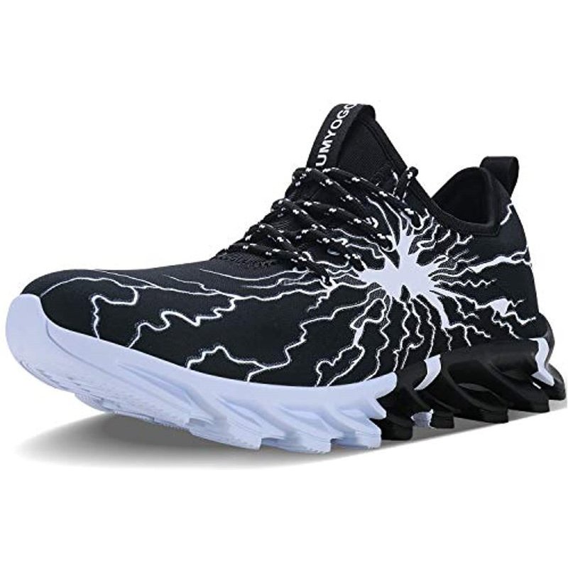 UMYOGO Fashion Graffiti Sneakers Tennis Running Shoes for Men Black